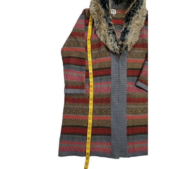 Anne Klein Women's Cardigan Sweater with Detacheable Faux Fur Collar Siz… - Picture 3 of 12